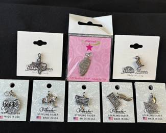 All Sterling Jewelry Charms * New Wherler USA * Silver Moon Sterling Silver State Charms