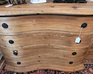 Four Drawer Bow Front Pine Chest