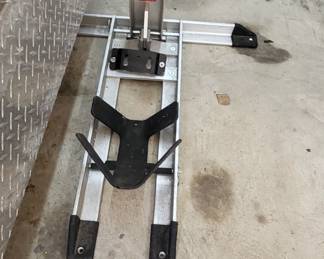 Condor Pit-Stop/Trailer-Stop motorcycle wheel chock with a trailer adapter