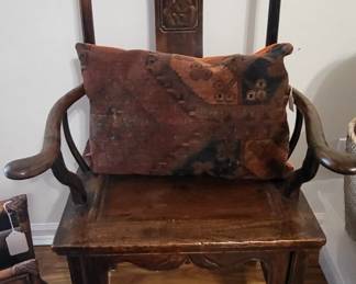 Exceptional Carved High Back Arm Chair