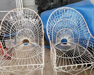 Vintage French Wire Garden Chairs