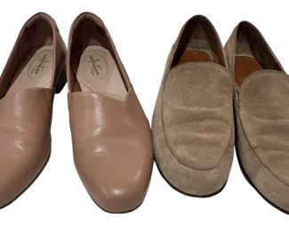 Womens Clarks Tan Flats And Sarto Loafers