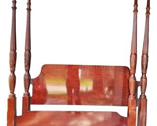Beautiful Carved Wood Queen Four Poster Bed