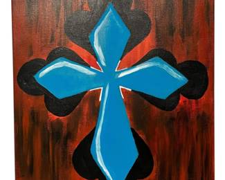 Blue Cross Wall Painting