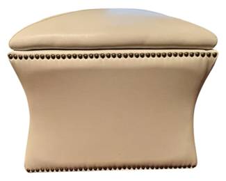 White Leather Storage Ottoman