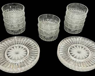 Set Of Crystal Dessert Bowls Plates