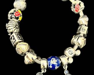 Silver Pandora Bracelet With Disney Charms