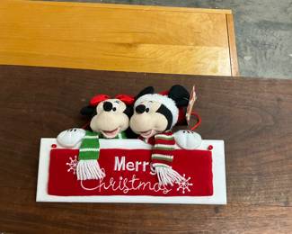 Disney "Merry Christmas" Decoration w/Minnie & Mickey Mouse
