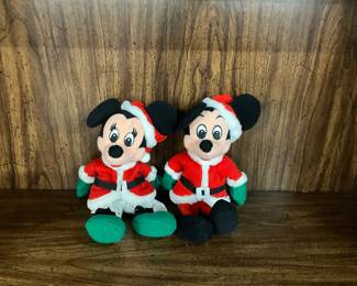 Disney Christmas Santa Mickey & Mrs Santa Minnie Bean Bag Plush