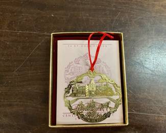 24kt Gold Finish Biltmore Estate Centennial Ornament 1895-1995