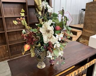 Mosaic Vase w/Floral Arrangement
