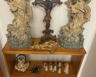 Assorted angels and religious items