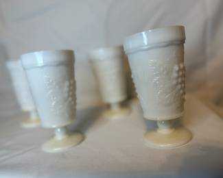 Milk glass cups