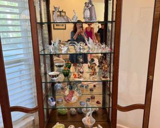 Curio cabinet filled with smalls
