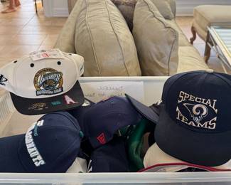 Lots of ball caps- including some special ones