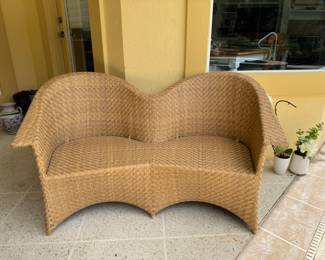Wicker settee