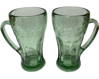 Vintage Green CocaCola Glasses