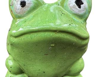 Green Ceramic Frog Planter