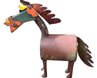 Recycled Metal Outdoor Horse Sculpture
