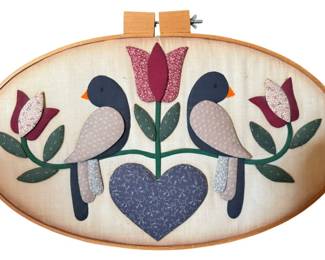 Vintage Love Bird Quilted Wall Art