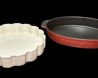 White Scalloped Dish Coushatta Baker