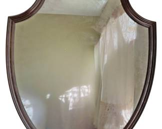 Dark Brown Shield Shaped Mirror