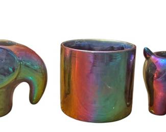 3 Small Colorful Planters