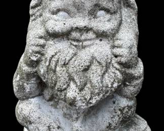 Gray Solid Smiling Garden Gnome