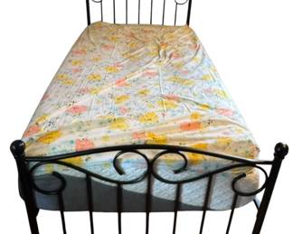 Decorative Twin Size Black Metal Bed Frame