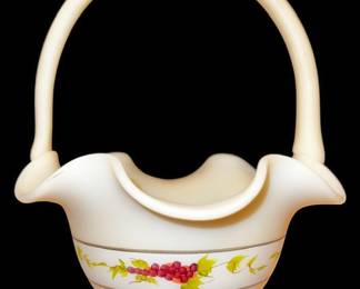 HandPainted Fenton Custard Basket