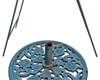 Metal Patio Table and Umbrella Stand