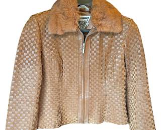 Suede and Leather Jacket wFur Collar