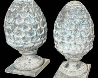 Pair of Metal Artichoke Garden Decor