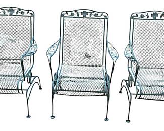 Three Metal Garden Patio Chairs