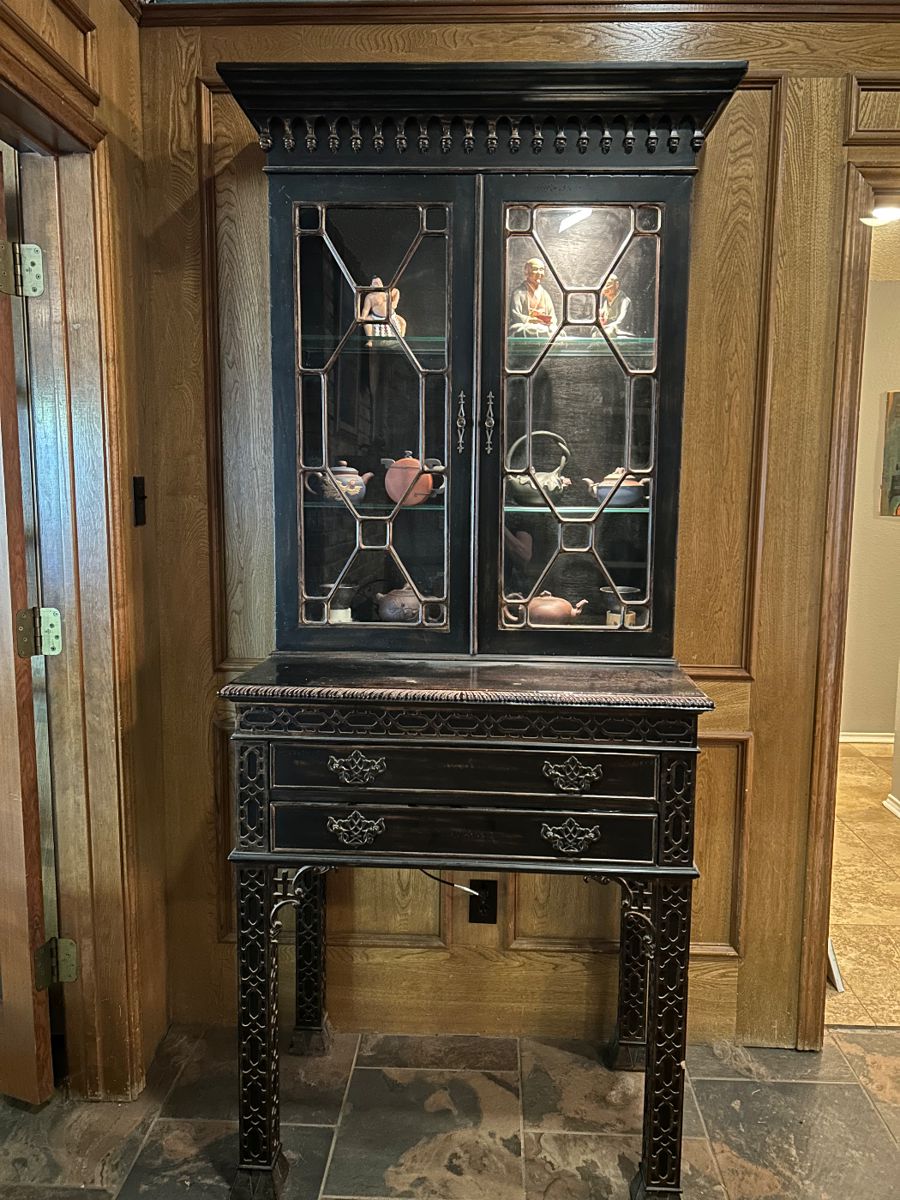 China cabinet.  Two pieces.