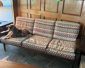 Scandinavian couch.  Matching chairs available.