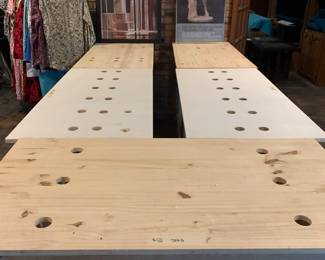 Wooden display tables also for sale.  Used to display Christmas Village, garage storage, estate sales  and other uses.