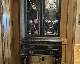 China cabinet.  Two pieces.
