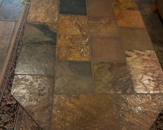 Heavy slate coffee table.