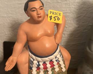Japanese Sumo wrestler statue Hakata doll company.