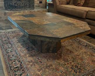Heavy slate coffee table.