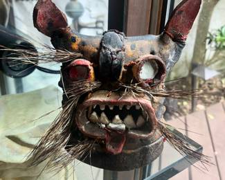 Mexican leopard mask with boar hair