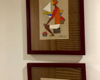 Brazilian signed folk art (set of 3)