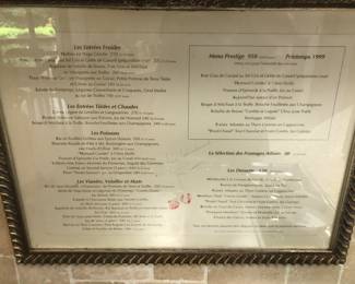 French menu circa 1990’s