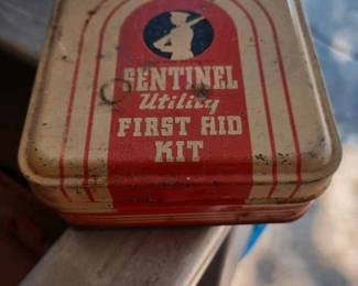 Vintage Sentinel Utility First Aid Kit Tin - Empty