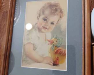 Framed and Matted Vintage Baby Picture