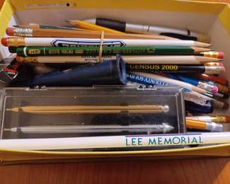 Box of Assorted Pens and Pencils