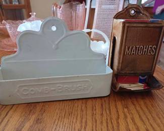 Vintage Tin Comb Box and a Contemporary Match Box