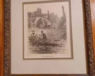 Framed and Matted Vintage Sketch