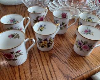 Seven Vintage China Coffee Cups